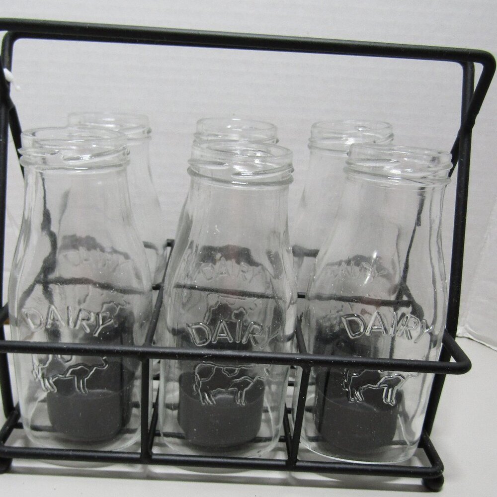 Yankee Candle Tealight holder 6 milk bottles in carrier NIB Retired